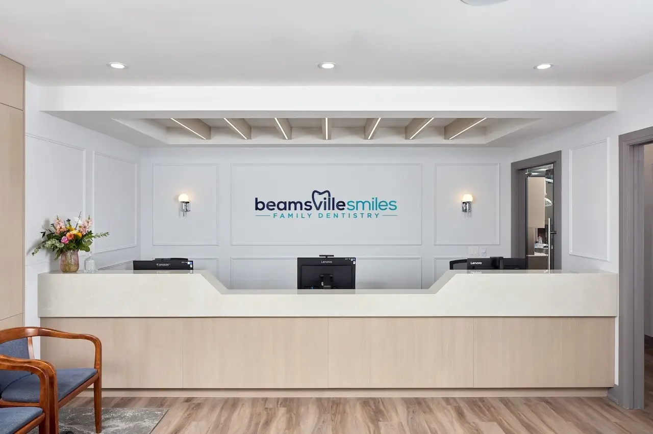 Beamsville Smiles office reception desk